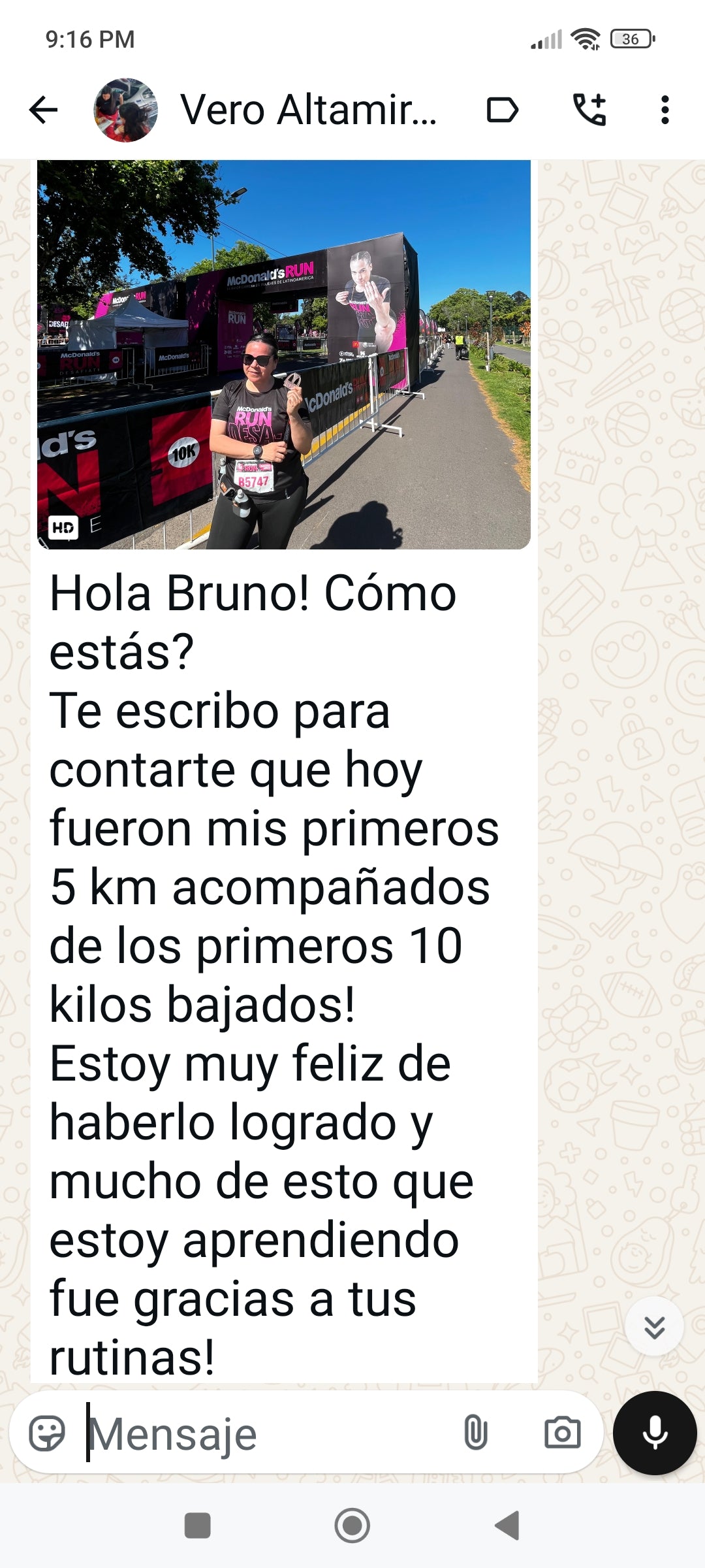 Testimonio WhatsApp