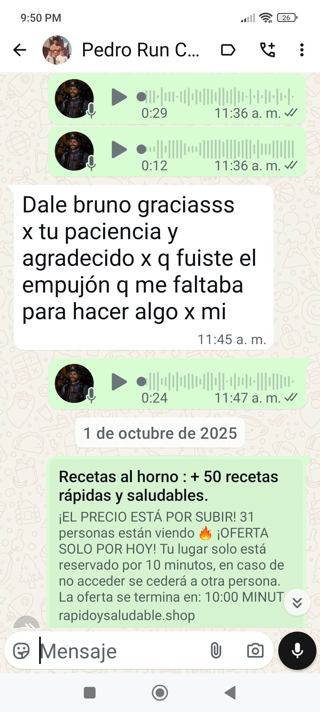 Testimonio WhatsApp